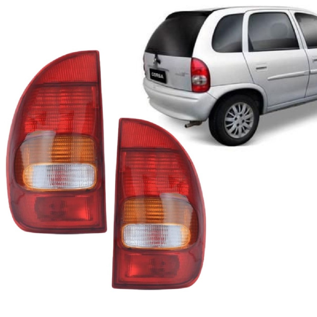 Par Lanterna Traseira Corsa Super 4 Portas 1994 1995 1996 1997 1998 1999 Tricolor