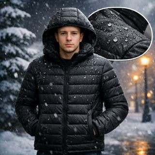 Jaqueta Puffer Masculina Bobojaco Bomber Blusa de Frio Inverno Neve Com Touca Removível em Oferta na Shopee