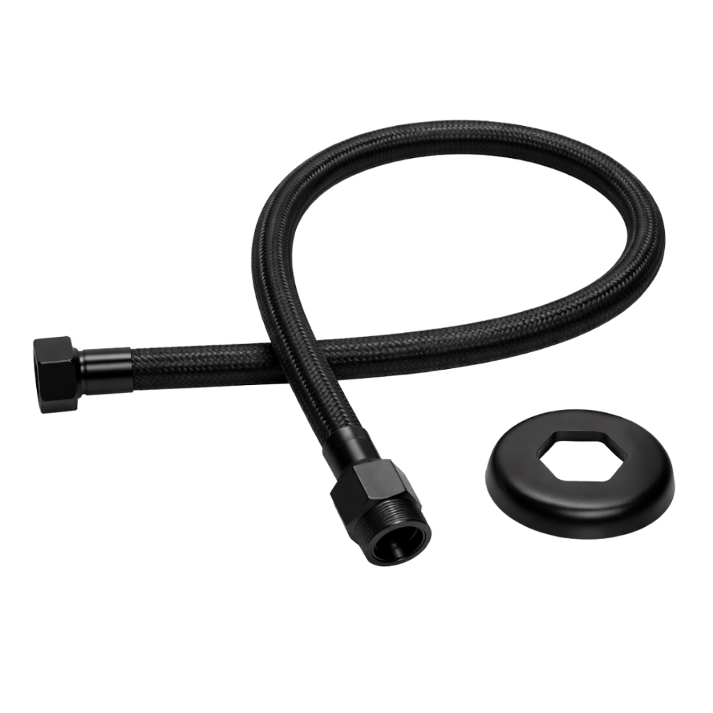 Engate Mangueira Flexível Preto Para Vaso Sanitário Cozinha Torneira Aço Inox 60cm 1/2 Universal em Oferta na Shopee