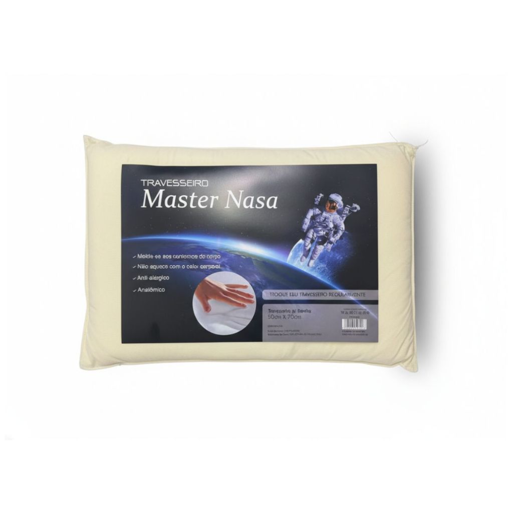 Travesseiro Nasa Espuma Viscoelástico Antialérgico Macio Confortavel Anatomico Firme Forro Hotel em Oferta na Shopee