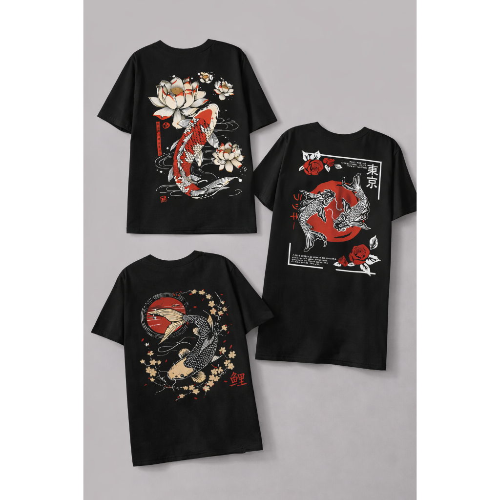 Kit 3 Camisetas Carpa Camisa Masculina Lançamento Conjunto Streetwear Blusa Algodão