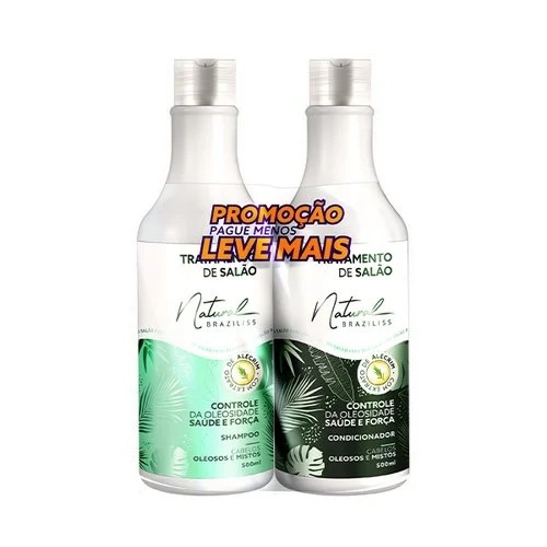 kit Shampoo + Condicionador Natural Braziliss 500ml