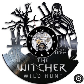 Relógio  de parede The Witcher feito em disco De Vinil - Relógio De Parede feito em Vinil Disco LP