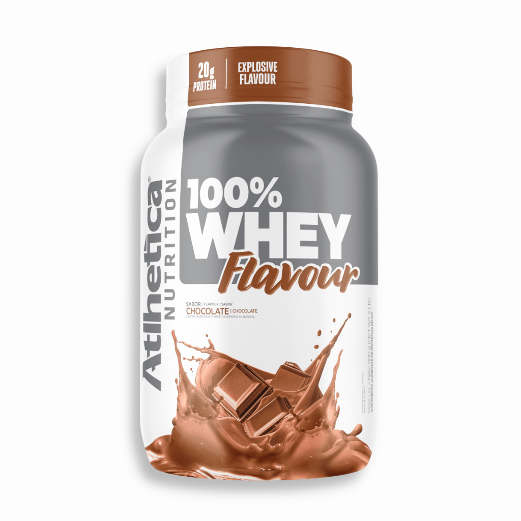 100% Whey Flavour Chocolate 900g Pote Athletica Nutrition em Oferta na Shopee