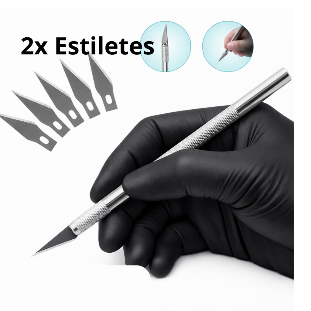 Estilete de Precisão no Atacado Estilo Bisturi Corte Preciso com 5 Laminas COR SORTIDA