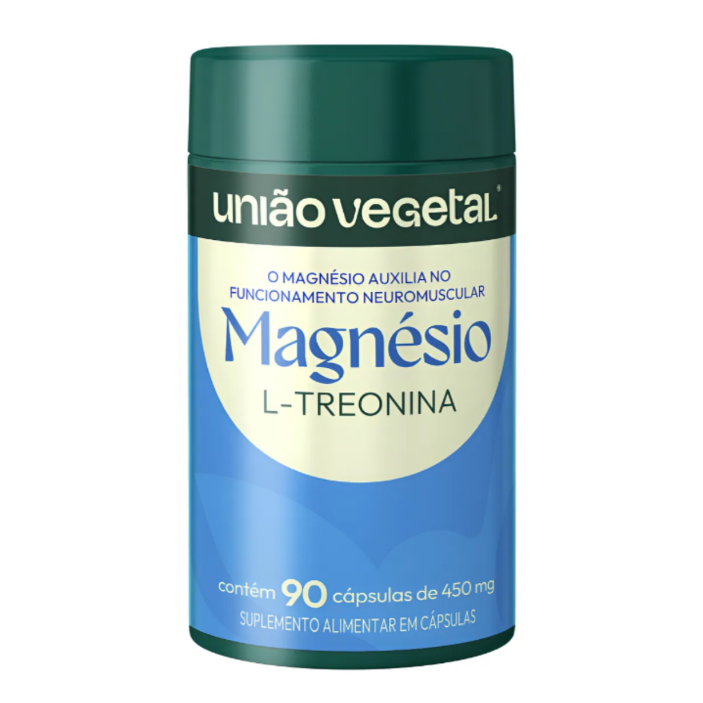 Magnésio L Treonina Mag Treonato 90 Capsulas União Vegetal