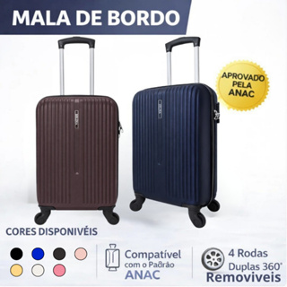 Mala de Bordo Rígida 10Kg Rodas 360° Medidas ANAC Cadeado Embutido Resistente Viagem em Oferta na Shopee