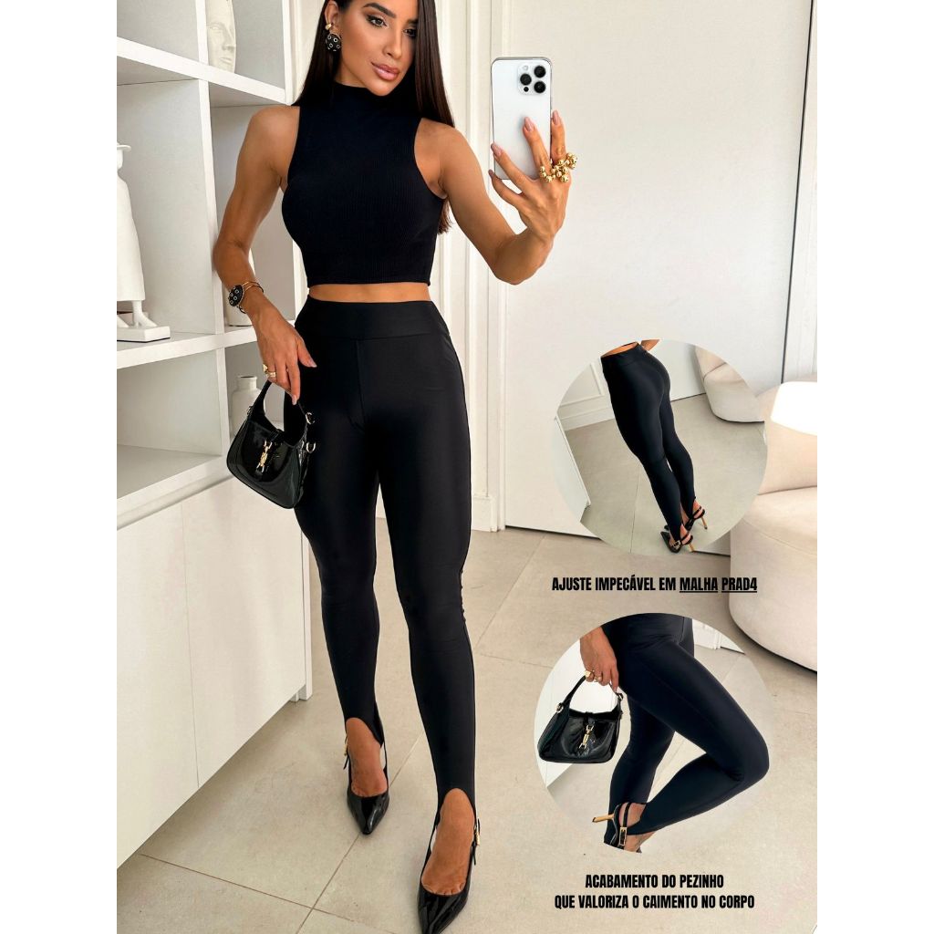 Calça Leg Pezinho Malha Prad Sem Bolsos Básica Tendencia 2026 Outono Inverno