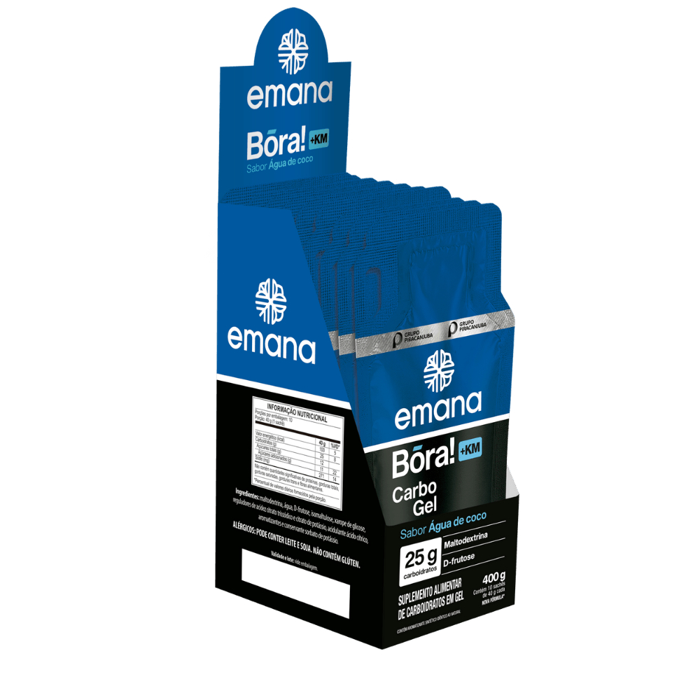 Emana Gel Energético +KM Água de Coco - Kit 10 Unidades em Oferta na Shopee