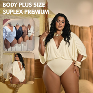 Body Plus Size G1 G2 Suplex Manga Morcego Modela o Corpo Zero Transparência Decote Ajustável Casual Tendência 46 ao 52 em Oferta na Shopee