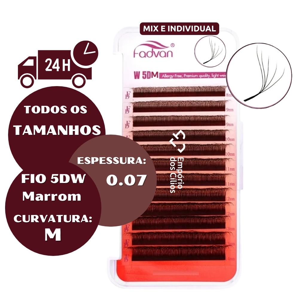 Cílios Fadvan 5D MARROM (Brown) Curvatura M Efeito Delineado Fox Eyes Tendência Extensão de Cílios em Oferta na Shopee