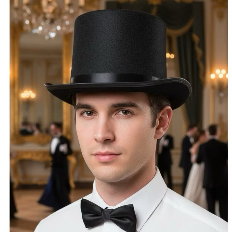 Cartola de Mágico Preta Fácil de Ajustar para Adultos e Crianças