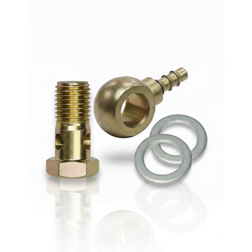 Parafuso Oco 16mm + Olhal Banjo X Tubo Nylon 8x6mm Diesel
