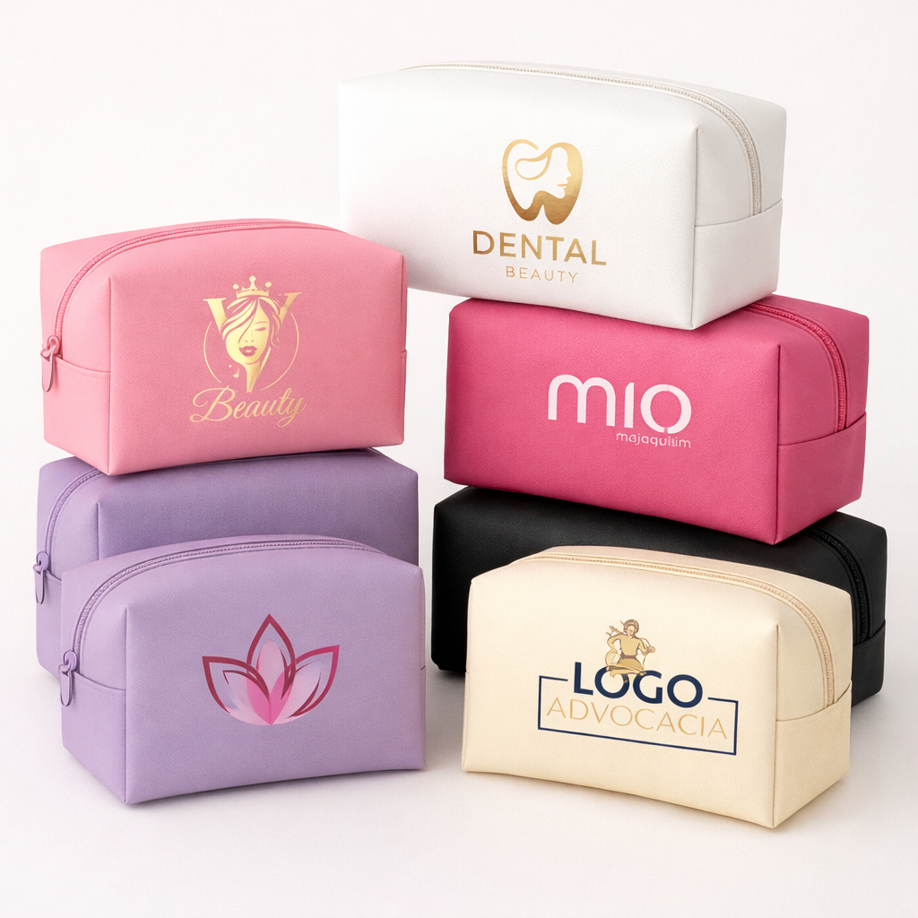 Kit Necessaire 25 Unid Personalizadas Brindes Tamanho Grande Variações 7 unds, 15 unids, 25 30 e 40