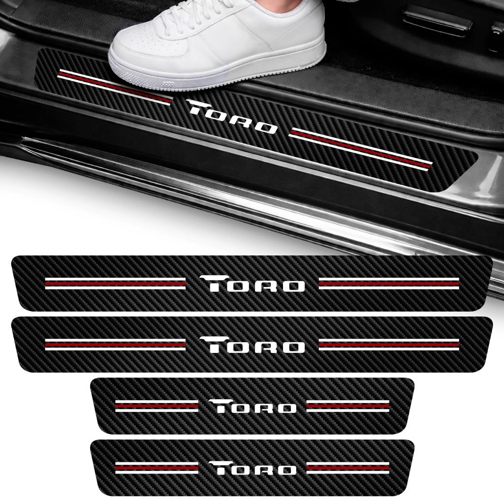 Kit Soleira Toro Adesivo Picape 4 Portas Automotivo Vinil Carro Proteção Autocolante Pickup
