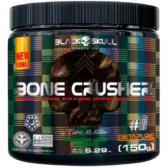 Pré treino Bone Crusher 150g Black Skull em Oferta na Shopee