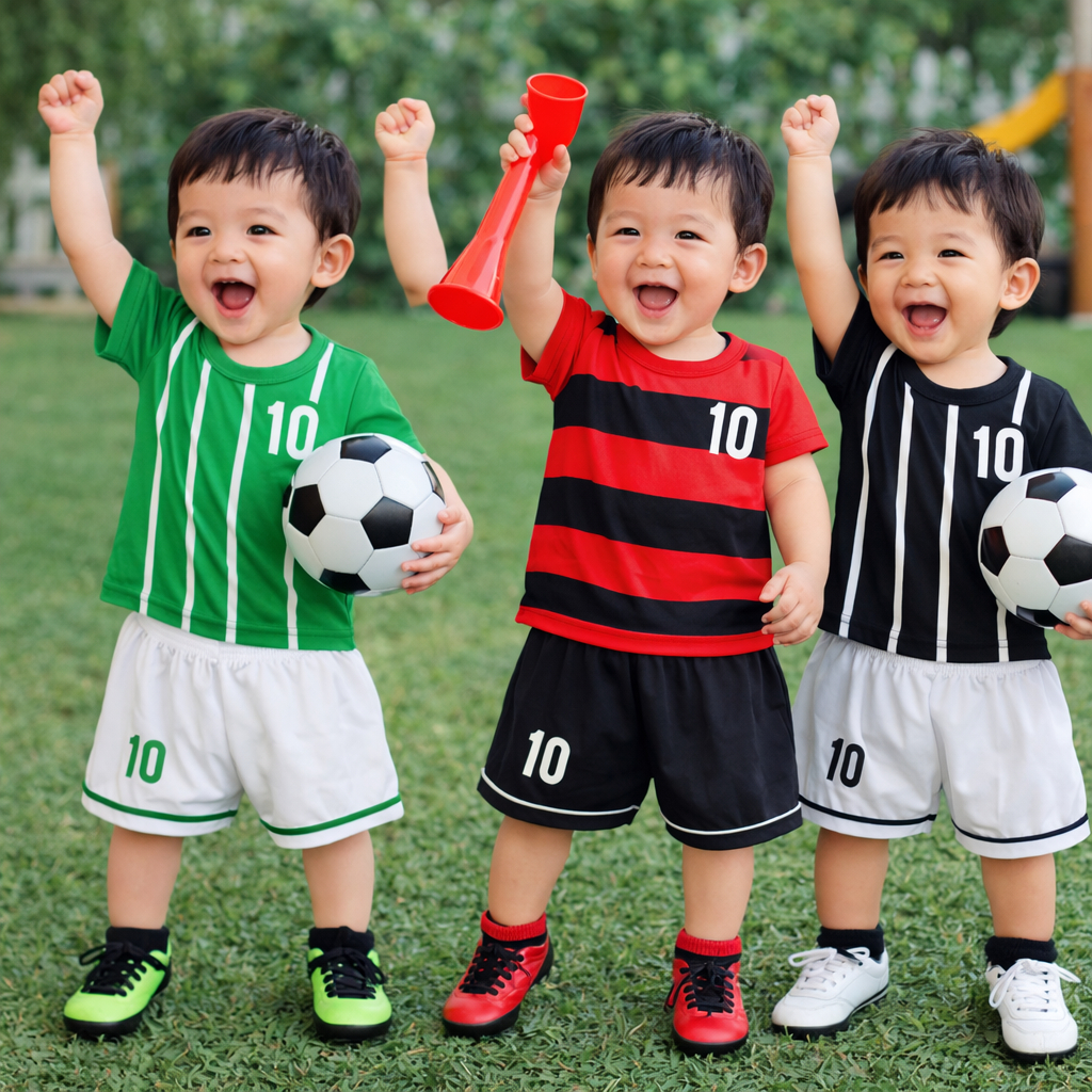 Camiseta de Time Masculino Conjunto De Bebê Menino Futebol Masculino Camiseta e Short