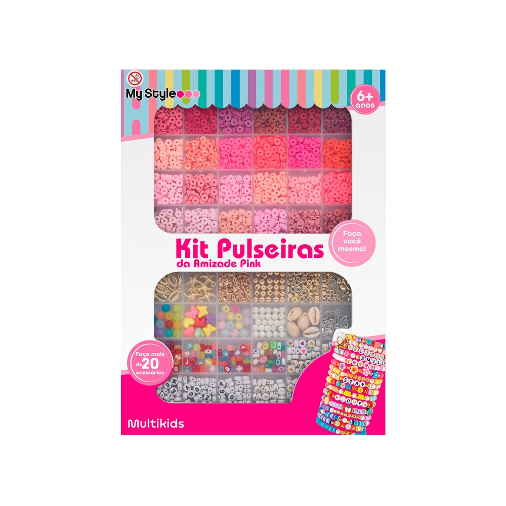 Kit Pulseiras da Amizade Pink My Style Multikids -  BR2315