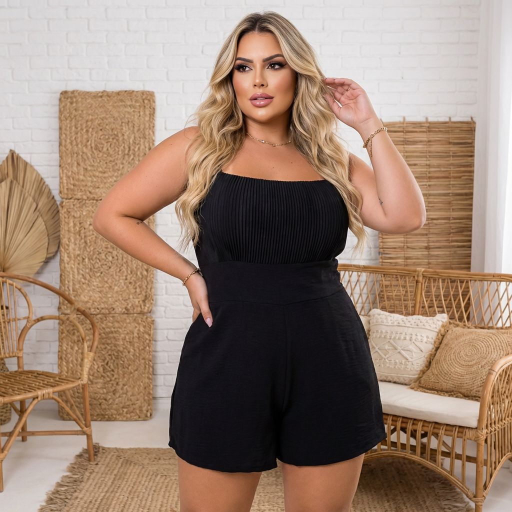 Macaquinho Feminino Plus Size G ao G2