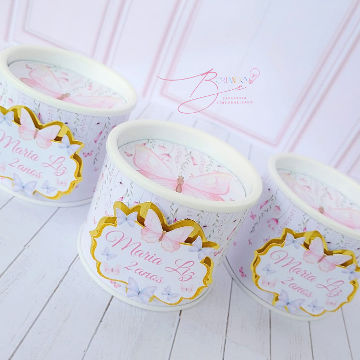 TUBOLATA 3D PERSONALIZADA 5x6 JARDIM ENCANTADO  - LEMBRANCINHAS - FESTA - MATERNIDADE - BATIZADO ( QUALQUER TEMA)