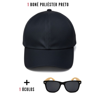 BONÉ POLIÉSTER PRETO CORRIDA ACADEMIA + ÓCULOS KIT em Oferta na Shopee