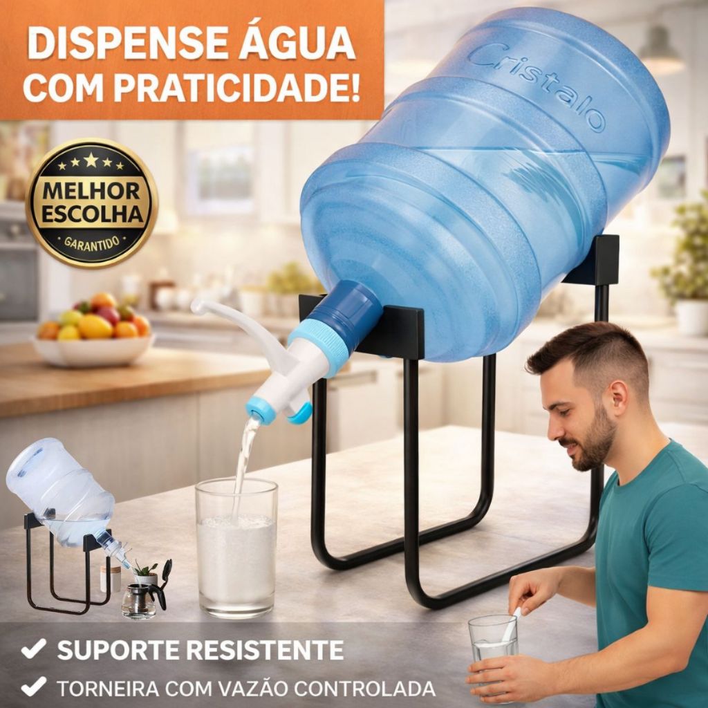 Suporte Para Galão De Água De 3-20 Litros E 1 Válvulas em Oferta na Shopee