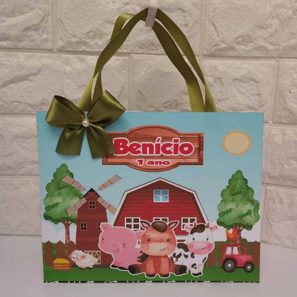 Sacolinha Personalizada da Fazendinha Menino  -  lembrancinhas personalizadas para festa caixinhas
