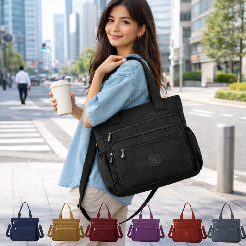 Bolsa Feminina Em Tactel Transversal Ombro Alça Fixa e Alça Removível 5 Divisórias Reforçada Moderna Trabalho Espaçosa em Oferta na Shopee