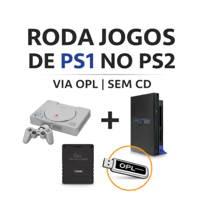 Kit Opl Ps1 No Seu Ps2 | Memory + Pendrive 64gb | com jogos