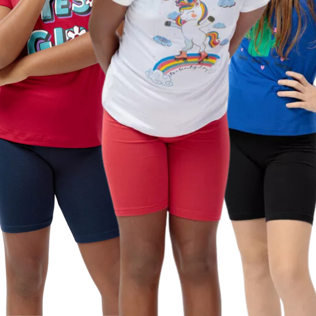 Shorts Infantil De Cotton Liso Cor Sortida Menina Infantil Criança Algodão Confortável Dia a Dia