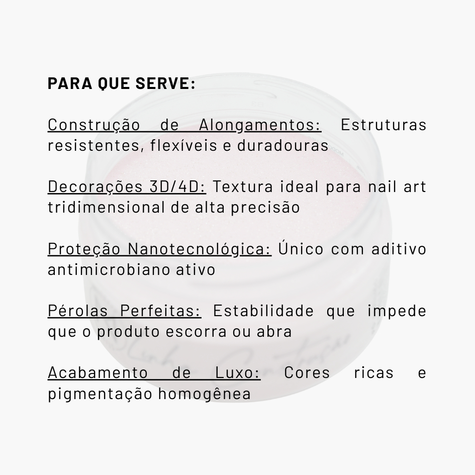 Pó acrílico LINHA CONSTRUÇÃO Alongamento Majestic Nails — imagem 2 de 2