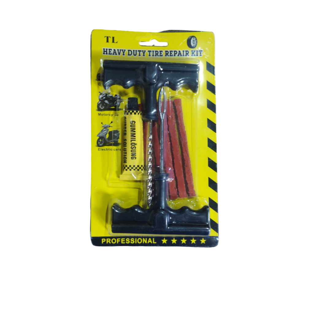 Kit Reparo Pneu Sem Camara Carro e Moto Refil Selante Macarrão Remendo Bicicleta