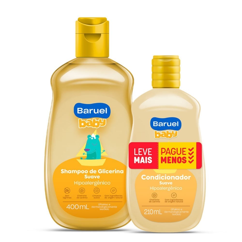 Kit Shampoo 400ml + Condicionador 210ml Baruel Baby Suave em Oferta na Shopee