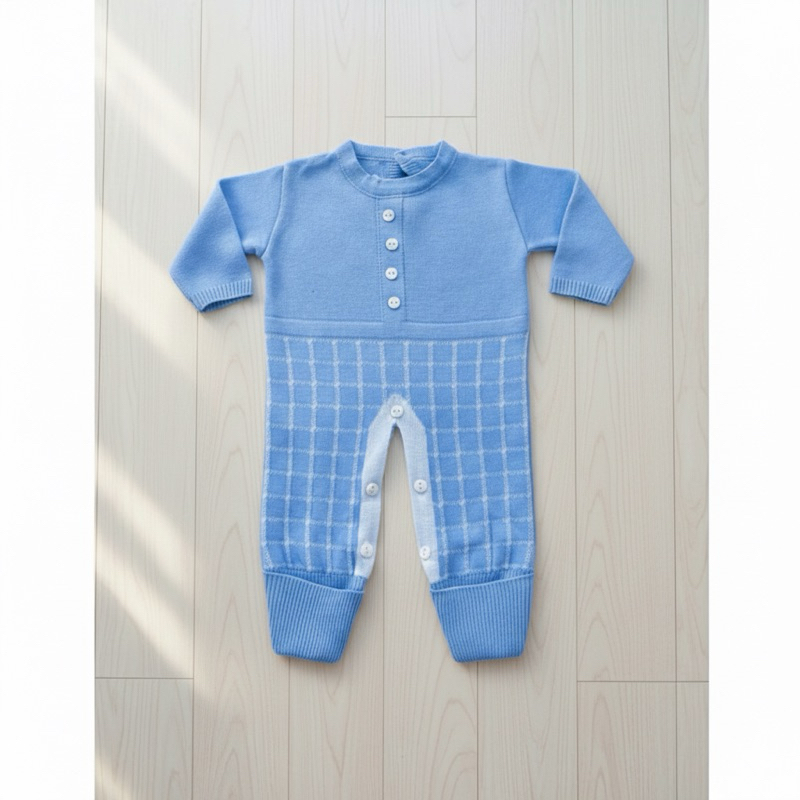 Macacão baby vira pé estilo saída maternidade de tricot/ tricô premium Recém nascido para  baby menina e menino