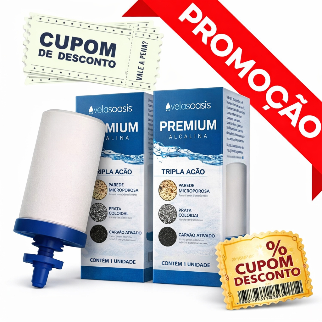 Kit 2 Vela Tripla Ação Alcalina, Carvão Ativado e Prata Coloidal Compatível em Todos Filtro De Barro em Oferta na Shopee