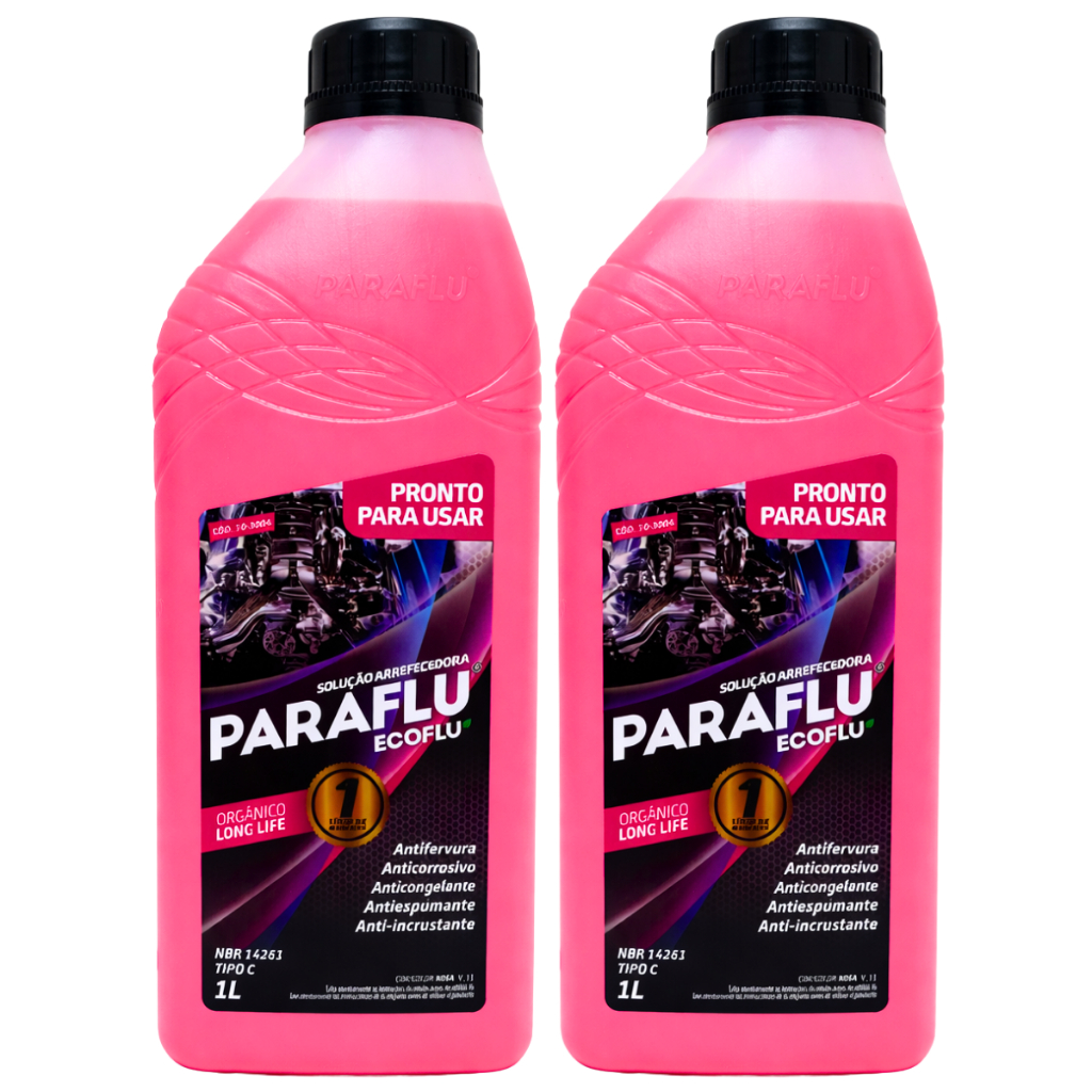 Kit 2 Aditivos Radiador Paraflu Rosa Orgânico Pronto Uso