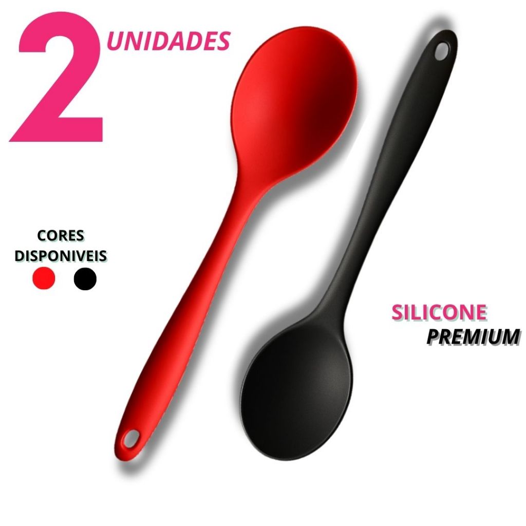 Kit de Colher Silicone Premium Cozinha | Alta Temperatura e Durável em Oferta na Shopee