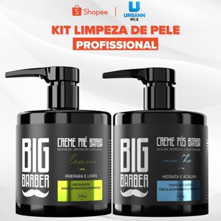Kit Creme Pré e Pós Barba Big Barber 350g Profissional em Oferta na Shopee