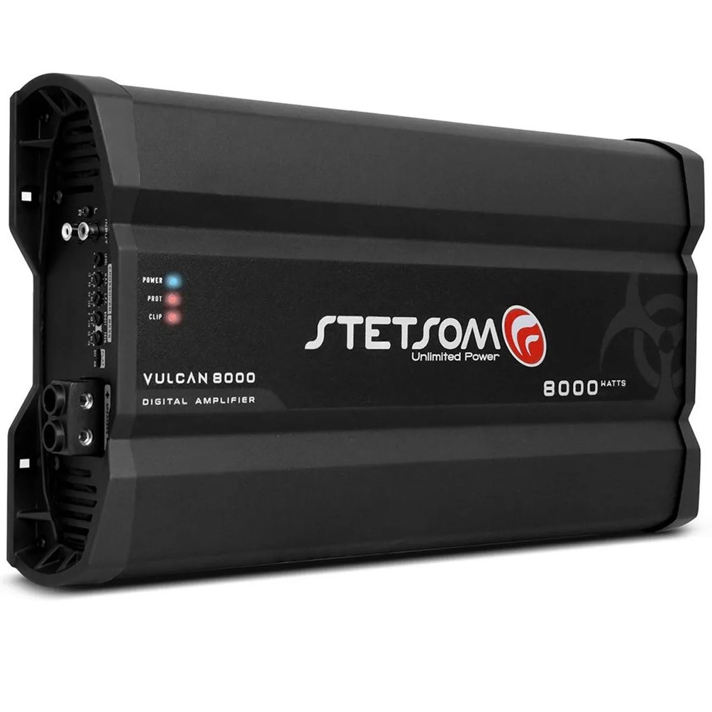 Módulo Automotivo Stetsom Vulcan 8000 8000W RMS Som Automotivo Digital 1 ou 2 Ohms