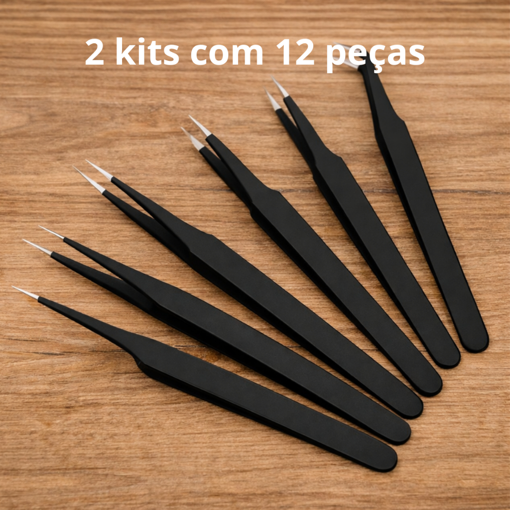 Pacote Pinças De Cílios Ferramentas De Maquiagem Antiestática Aço Inoxidável 6 Peças por Kit em Oferta na Shopee