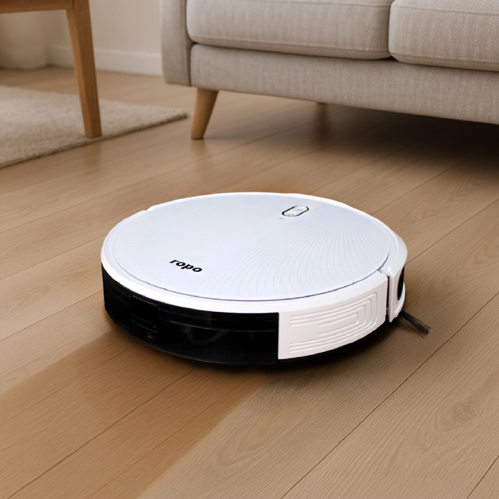 Robô Aspirador - Ropo Laser Slim, ultrafino 7,6cm, mapeamento Laser, Passa pano com MOP