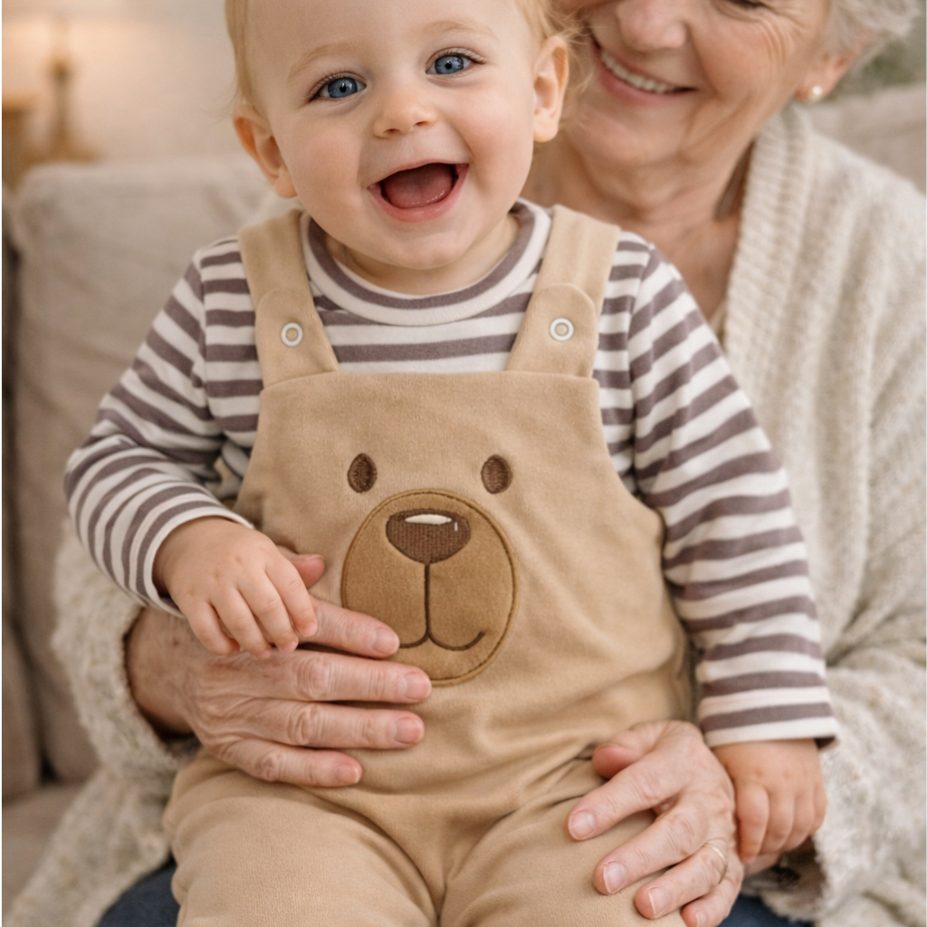 Conjunto para Bebê Menino Jardineira + Camiseta Longa Bordada Listras Inverno Algodão em Oferta na Shopee