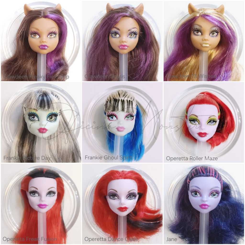 Cabeça/Sucata Boneca Monster MH G1 19 - Operetta, Frankie, Clawdeen, Jane