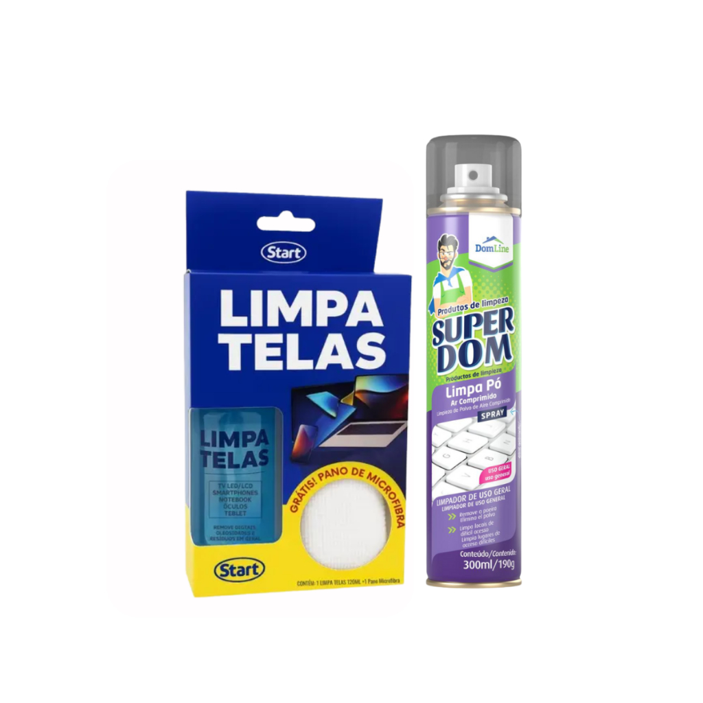 Kit Ar Comprimido 300ml Super Dom + Limpa Telas 120ml Start
