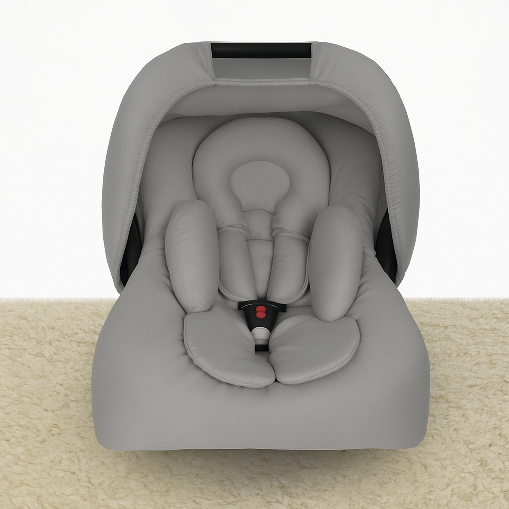 Kit 5 peças para bebê conforto Cinza Capa Protetor Cinto Capota Redutor Galzerano Cosco Burigotto