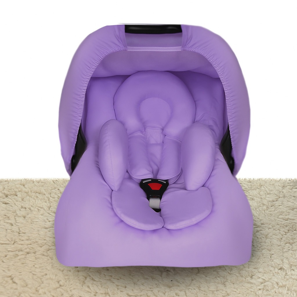 Kit 5 peças para bebê conforto Lilás Capa Protetor Cinto Capota Redutor Galzerano Cosco Burigotto