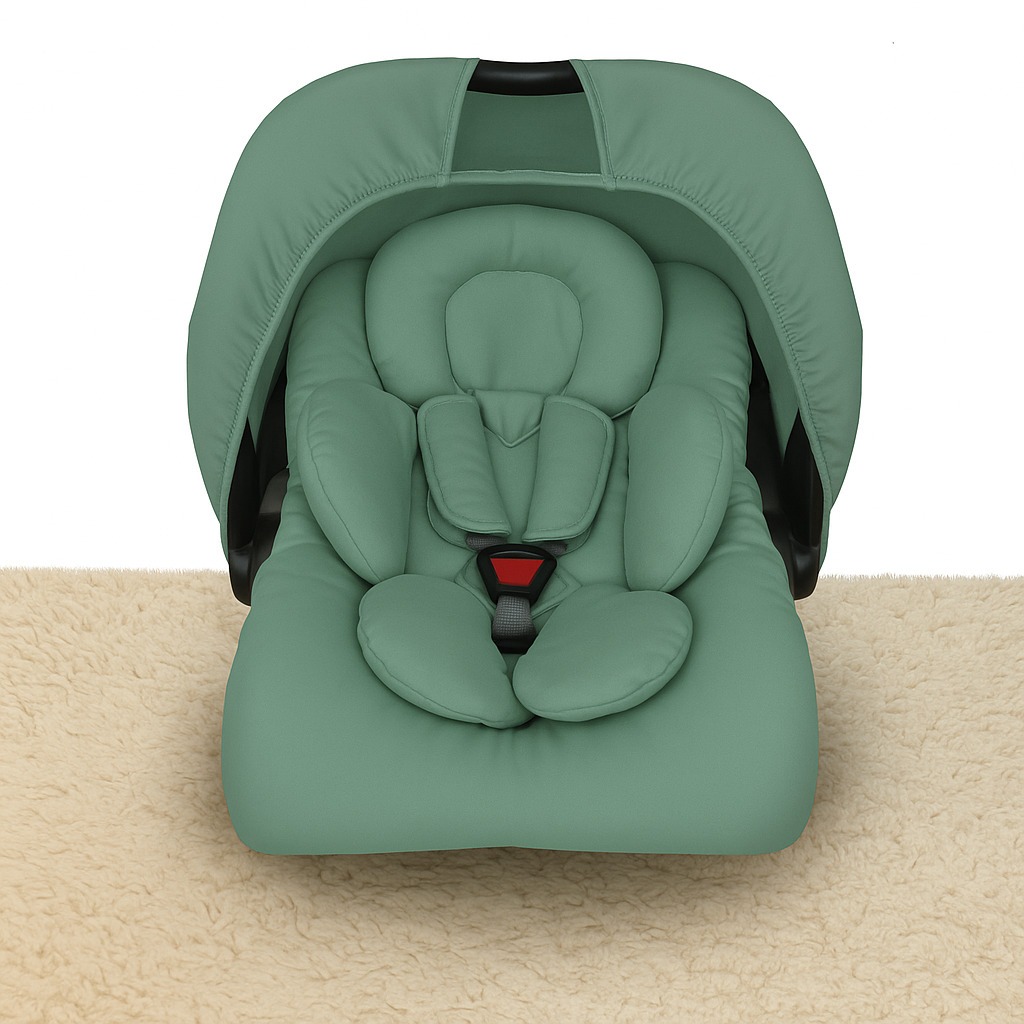 Kit 5 peças para bebê conforto Verde Capa Protetor Cinto Capota Redutor Galzerano Cosco Burigotto