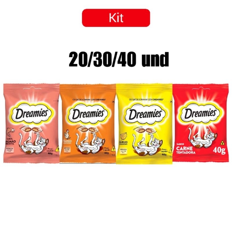 DREAMIES 40g  Petisco para gato KIT 20/30/40 und em Oferta na Shopee