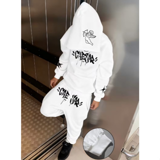 Conjunto 2 peças | Moletom e calça Estampas Anjo Cupido Streetwear em Oferta na Shopee