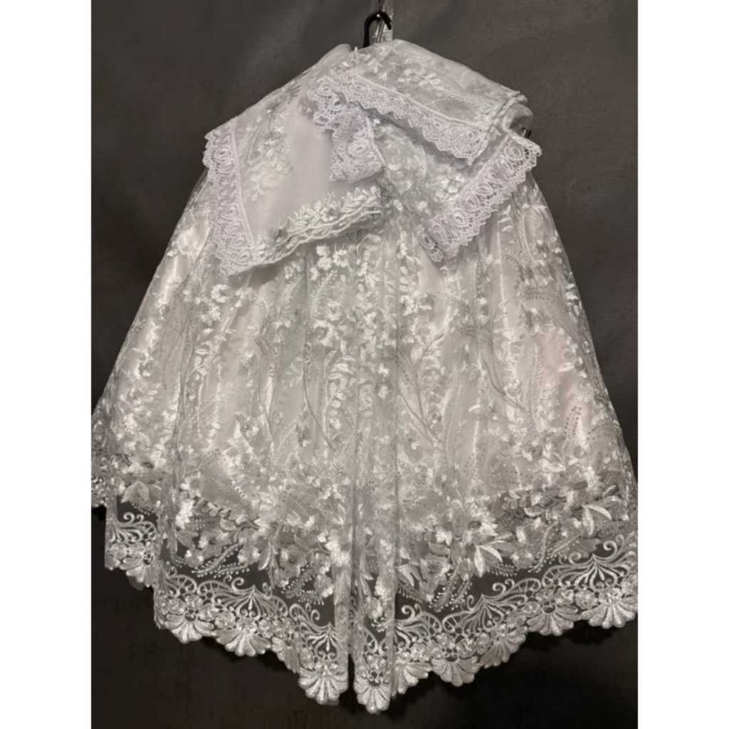 BAIANA DE TULE BORDADO BRANCO ROUPA DE SANTO ROUPA CANDOMBLÉ UMBANDA IEMANJÁ OXALÁ OXAGUIAN OXALUFA